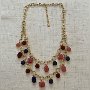 Talbots - Elegant Gold Multi-Color Necklace